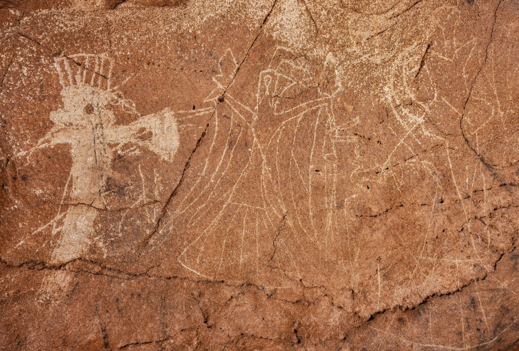 The Flacon Warrior Rock Art Panel in Devilstep Hollow Cave, Tennessee